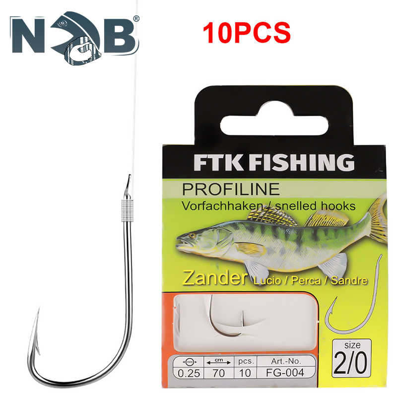 Snell Fishing Rig - FTK Paquete de 10 Anzuelos de