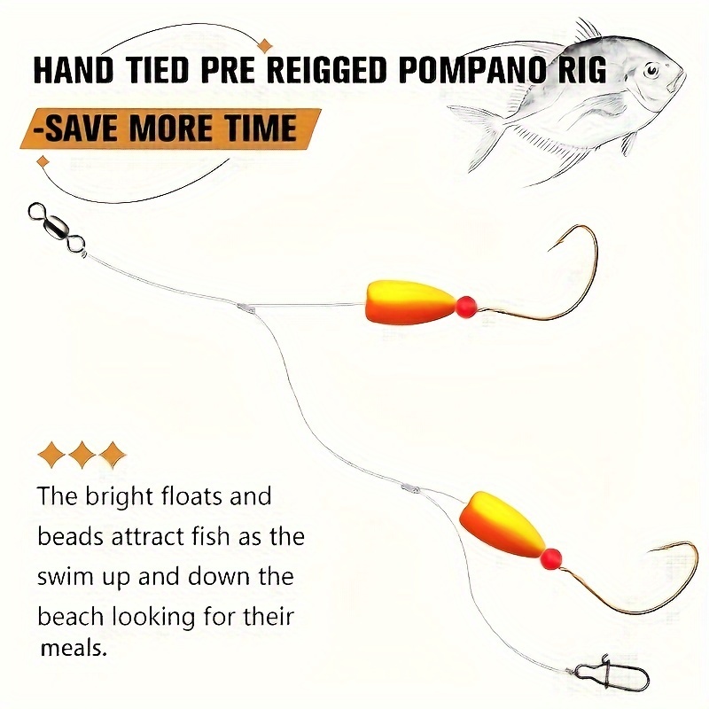 3 uds. Aparejos de Pompano, ap - Snell Fishing Rig reseña y precio