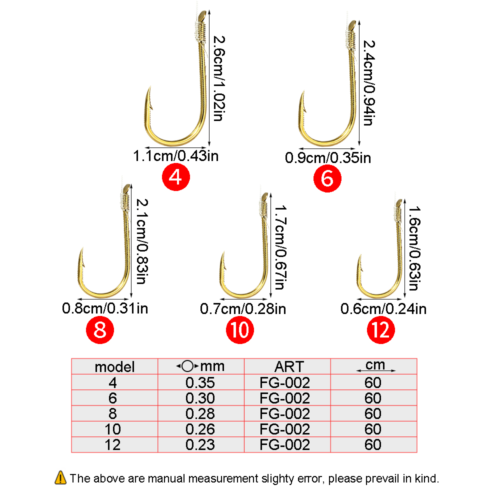 FTK FG‑002 60 piezas de anzuel - Snell Fishing Rig reseña y precio